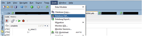 SQL Developer – Database Diff