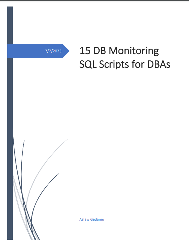 Scripts SQL de monitoramento de banco de dados para DBAs