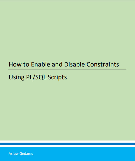 Como habilitar e desabilitar constraints