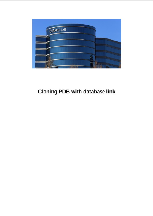 Clonagem de um Pluggable Database PDB utilizando um database link
